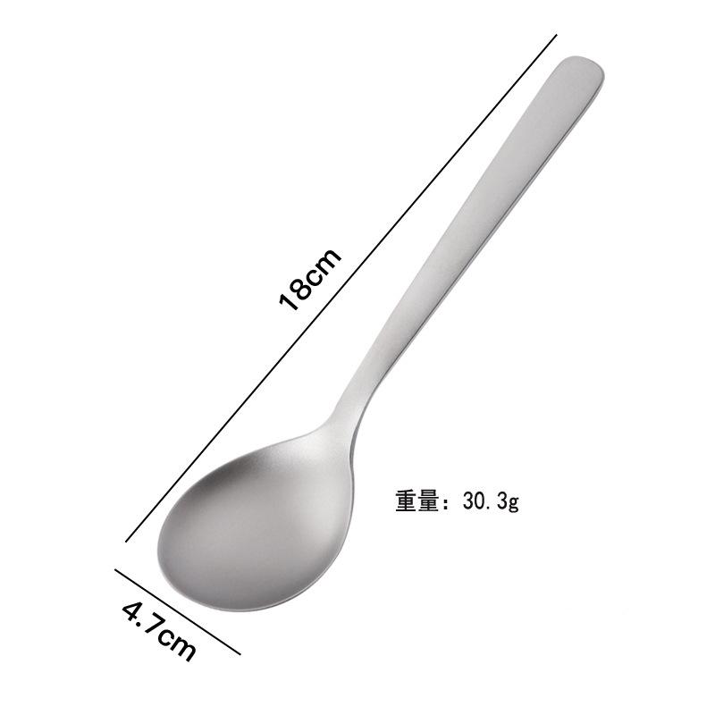 

Ложка из чистого титана бытовая обеденная ложка вилка ложка с длинной ручкой ложка для перемешивания ложка для западной кухни портативная титановая посуда детская ложка
