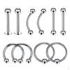 10Pcs Nose Lip Eyebrow Stud Pierced 16g