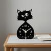 CatShaped Clock Cat Desk Glossy Finish Home Decor for Desktop