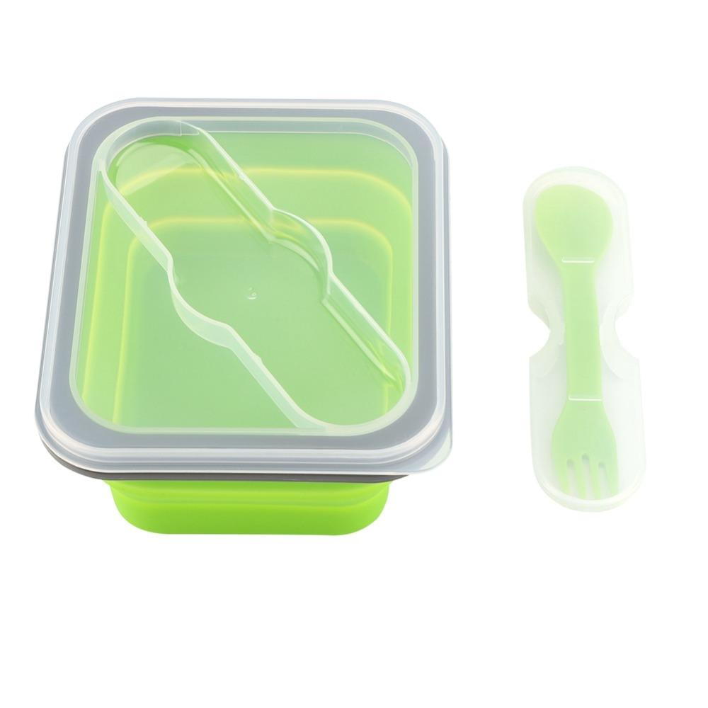 Silicone Collapsible Lunch Box 600ml Portable Storage Bowl  For Outdoor Travel