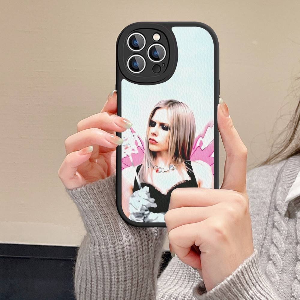Avril Ramona Lavigne Leather Phone Case For IPhone 16 15 14 13 12 11 Pro Max Plus Shockproof Cover
