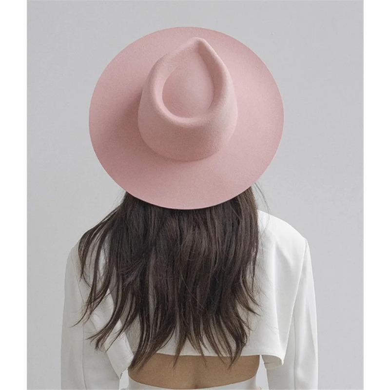 Ins Classiwinter Candy Color Wool Solid Lady Fedoras Cap Men Women Leisure Panamjazz Hat