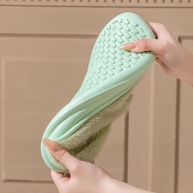 Thickened Thermal Cotton Slippers Autumn and Winter New Couple Home Indoor Non-slip Soft Bottom Household Plush Slippers