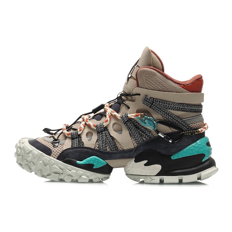 

новые LiNing CF амортизация, противоскользящие, износостойкие, защита, поддержка высокие повседневные кроссовки мужские серые черные 44