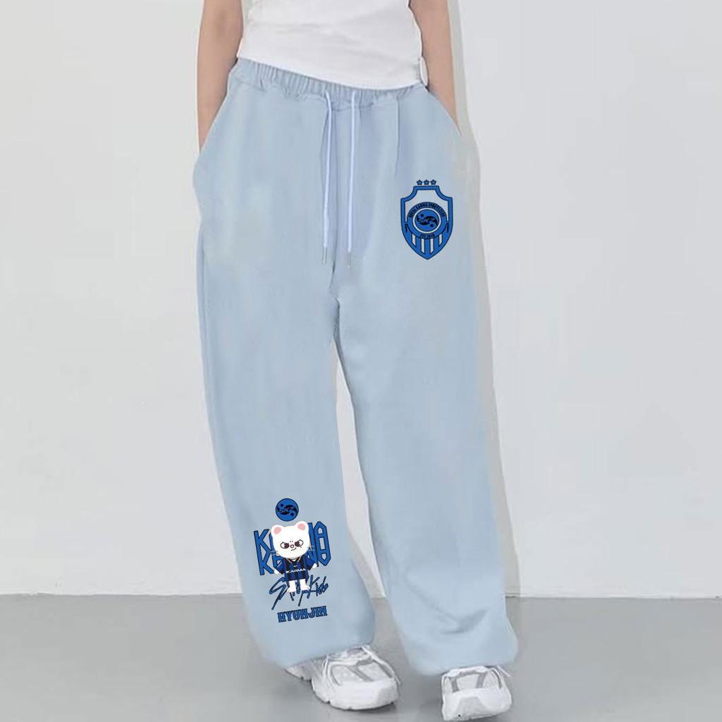 Pantalon de survêtement large unisexe, imprimé Stray Kids, cordon de serrage, pantalon de sport décontracté polyvalent