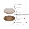 Hanobe Wood Decorative Tray Round White Washed Bead Tray for Coffee Table Rustic Wooden Trays Decor Farmhouse Kitchen Counter