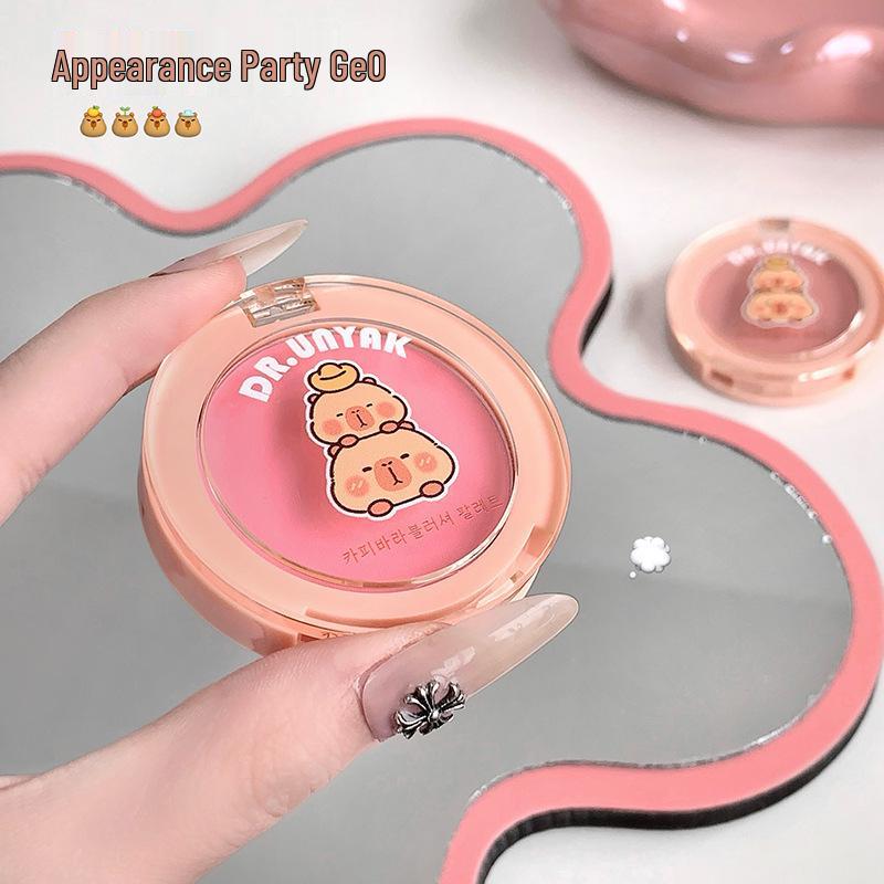 DR.UNYAK Capybara Blush Palette: Clear, Delicate, and Brightening for a Natural Look—Everyday Versatile, Easy-to-Apply Blush.