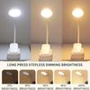 1Pc Portable LED Clip-on Reading Light, Three Color Temperatures, Long Press To Adjust Brightness, White Shell