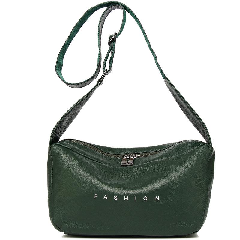 New First-layer Cowhide Foreign Trade Large-capacity Soft Leather Single Shoulder Oblique Span Bag Genuine Leather Women's Bag