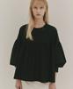 Okuka Flare Oversized Blouse - Black