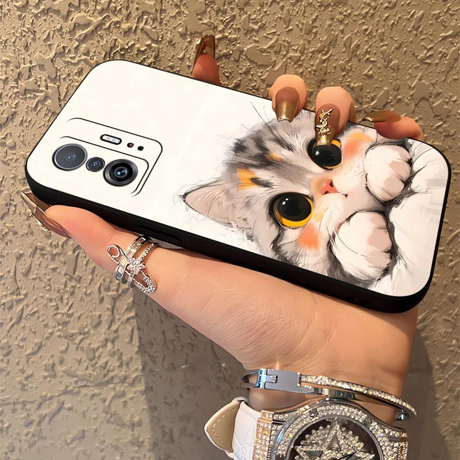 Case for Xiaomi Mi 13 Lite 14 11 12X 12T Pro 11T 12 10T Funda Phone Cover Cartoon Cat
