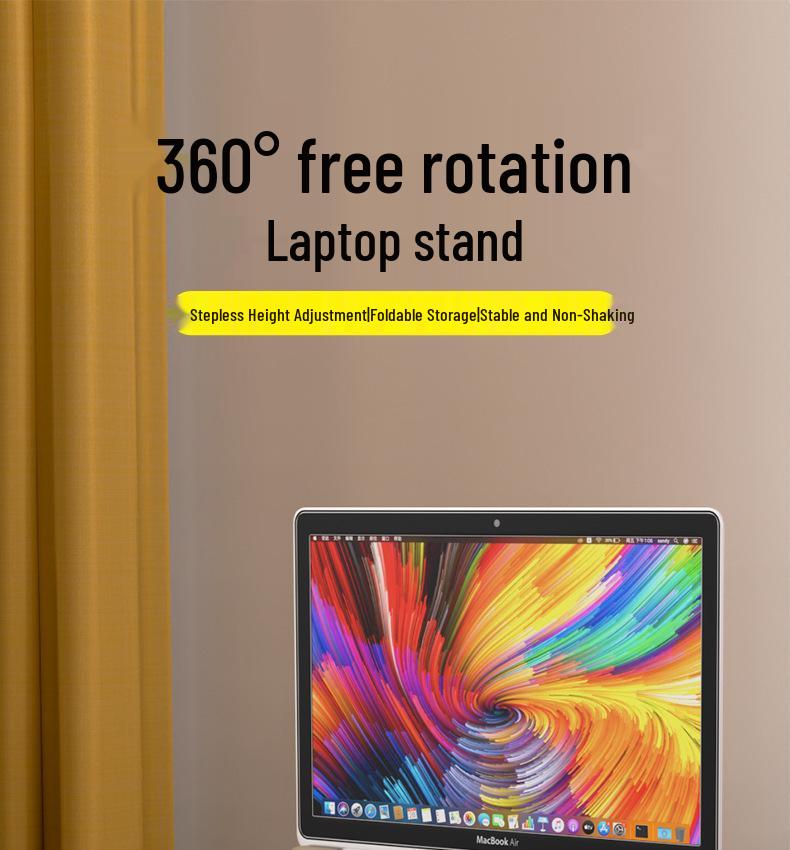 Adjustable Rotatable Metal Laptop Stand with Cooling Riser for Gaming
