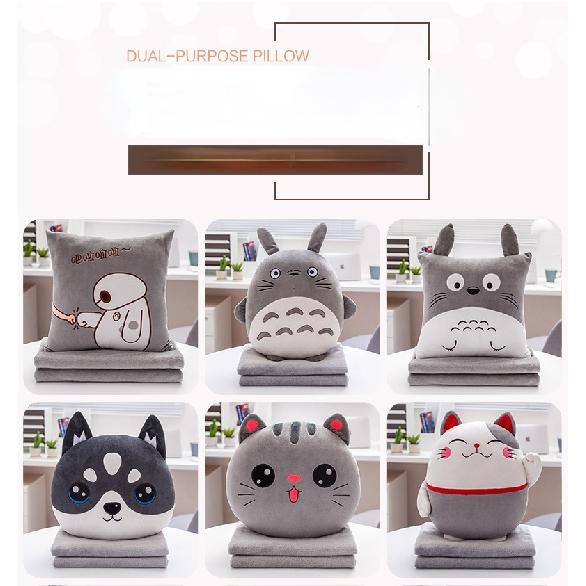Cute Plush Pillow Quilt Hand Warmer Dual-Use Cushion Folding Blanket Car Office Sofa Cushion Quilt  Couch Pillow Good