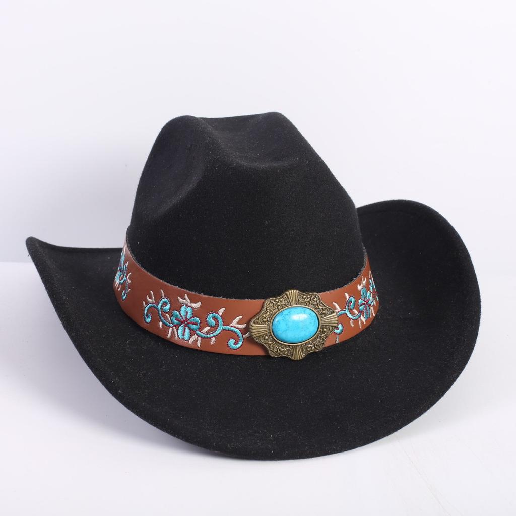 Beliebte europäische und amerikanische Mode OL-Stil einfarbiger Cowboyhut Herren und Damen High-End Zylinder Jazzhut Filzhut