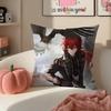 Game Genshin Diluc Cushion Cover Pillowcase Short Plush Invisible zipper Room Sofa Cushion Cover