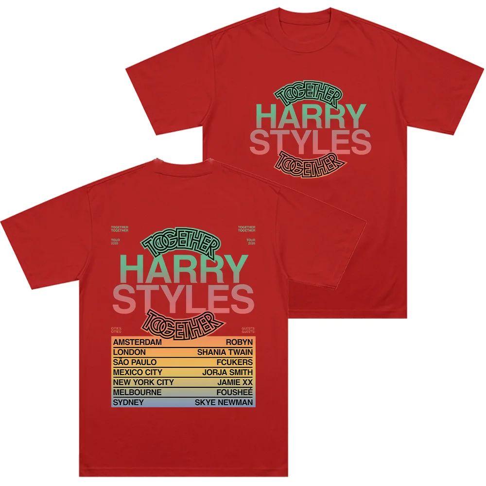 Hip Pop Y2k Tops HarryStyle Together Tour 2026 Tshirts Crewneck Cotton Print Tee Casual Loose Short Sleeve Women Men Clothing