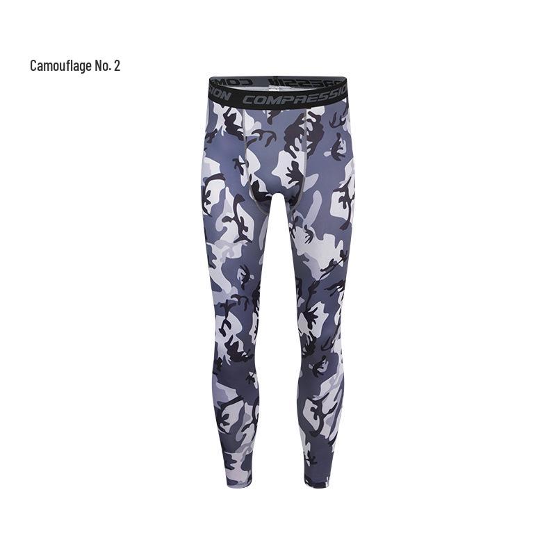 Men's Quick-Drying Camouflage Compression Tights for Running & Basketball