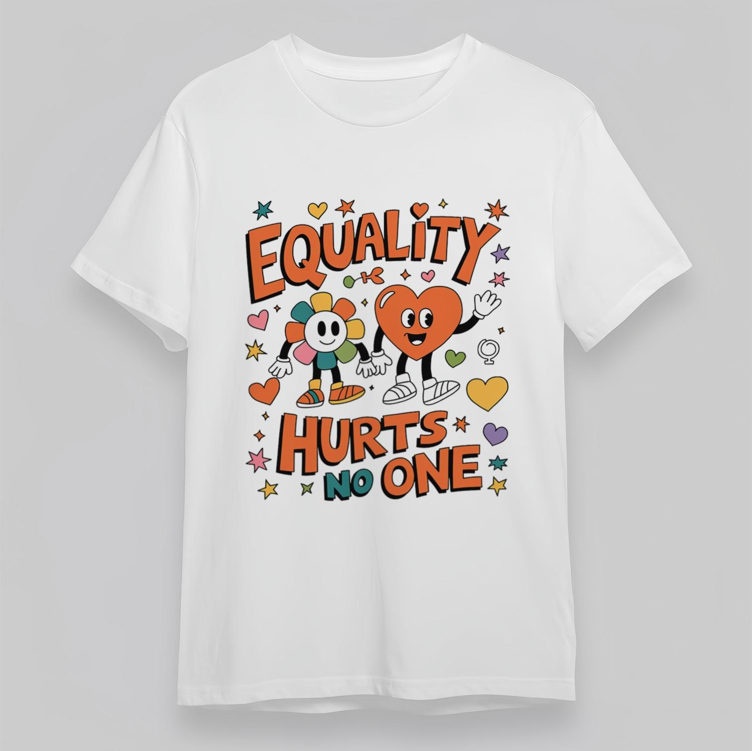 Women s Oversize Soft Classic T Shirt Mens Womens Tees Top Equality Colorful Flower Heart Cartoon Tee XL