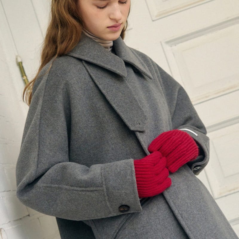 DRAWFIT WOMEN Fingerhole Ribbed Wool Long Gloves [4COLORS]