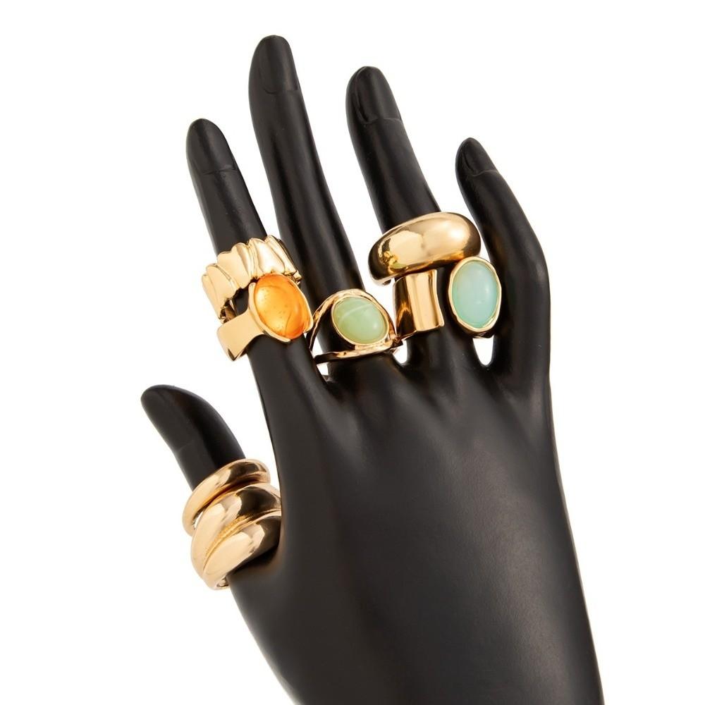 5pcs/7pcs Vintage Opening Rings Set Stackable Retro Metal Ring Chunky Smooth Rings  Daily Wear