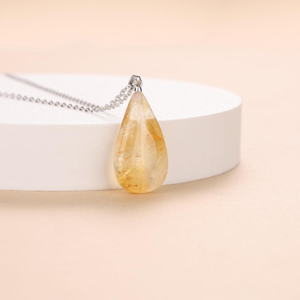 [COAI] [Koai] Teardrop Citrine November Birthstone Power Stone Necklace for Women