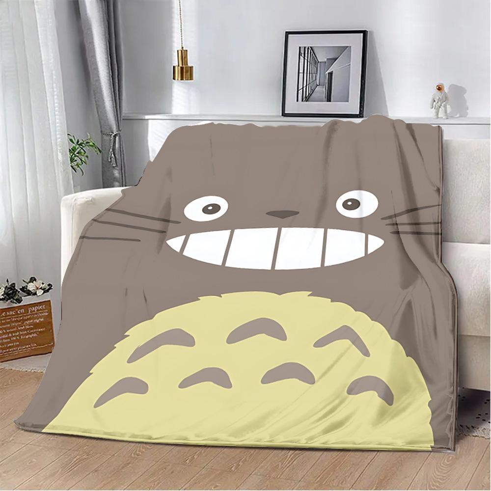 Hot Anime Cartoon Printed Blanket Picnic Blankets Warm Blanket Soft and Comfortable T-TotoroS Blanket Home Travel Birthday
