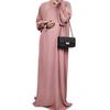 Women's Loose Solid Color Elastic Sleeve Plus Size Dress