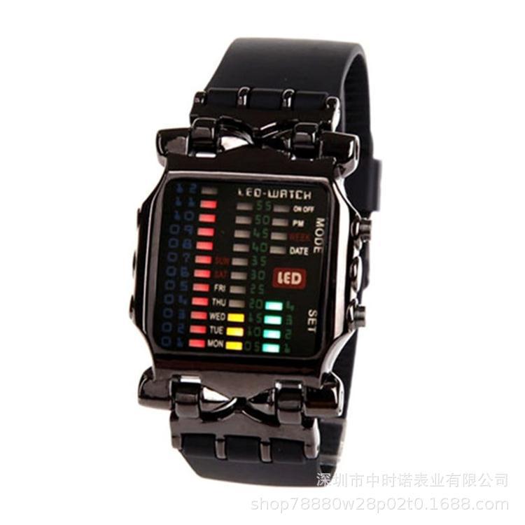 Binary Led Electronic Watch Creative Crab Watch Student Led Crab Watch
