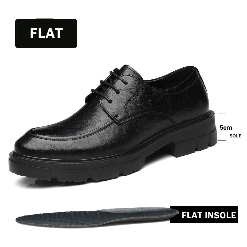 Herren Kleid Aufzugsschuhe Plateau Atmungsaktiv Erhöhung Lässig Business Luxus Echtes Leder Höhenerhöhende Schuhe 5/8/10CM Größer Männlich 37