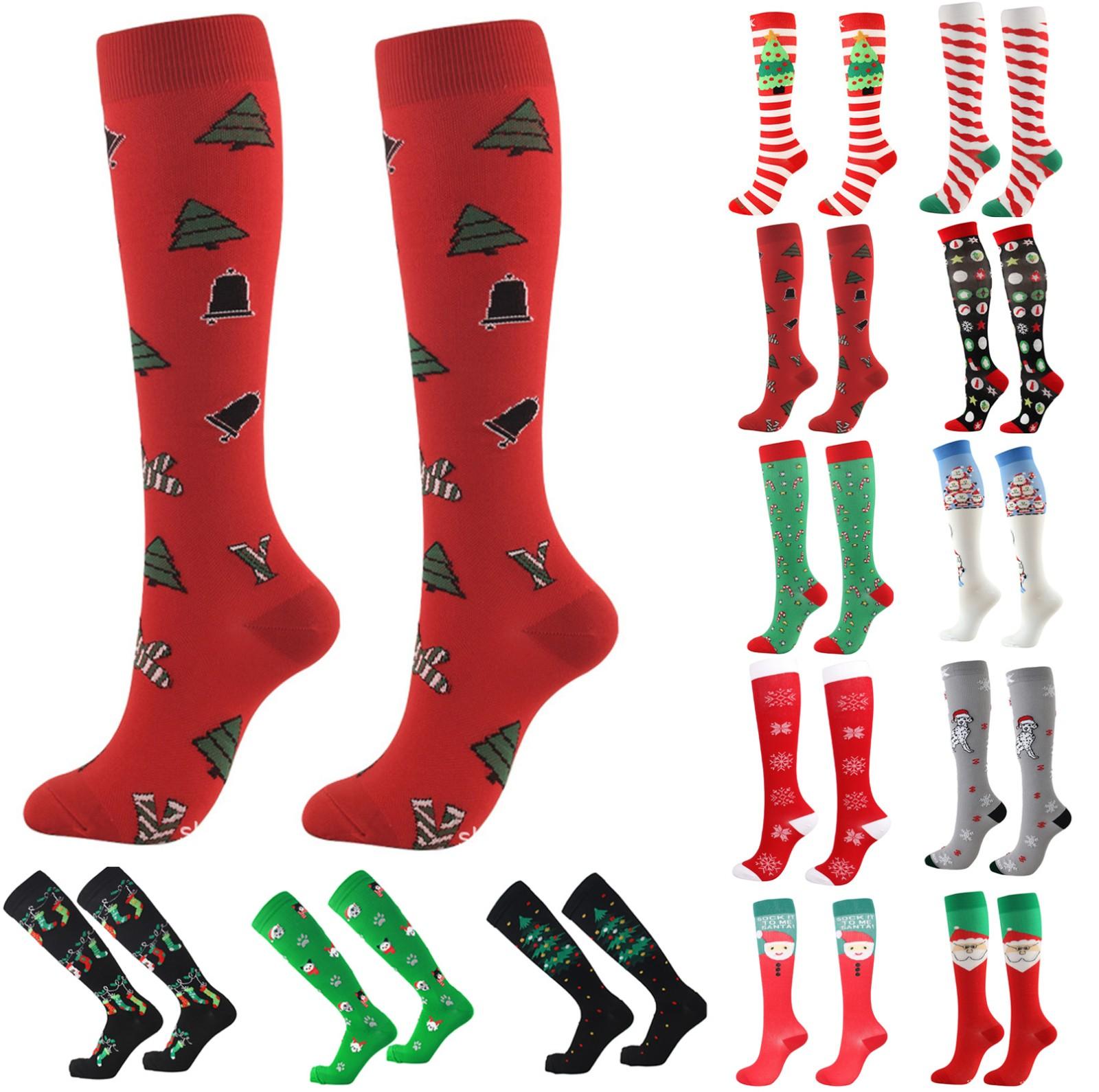 

Унисекс взрослые женщины мультфильм рождественский принт 3D носки теплые чулки давления