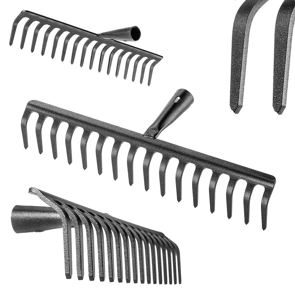 KADAX Grabie Do Liści Stalowe Grabki Ogrodowe Gleby Trawy Bez Trzonka