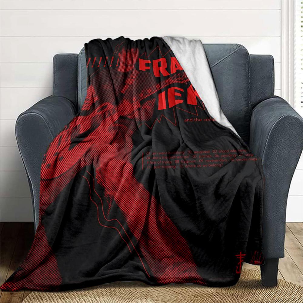 1pc dragon guitarThemed Blanket Soft Flannel All Season Cozy Throw with Bold Graphic Print, Travel, or Holiday Gift for Family & Friends