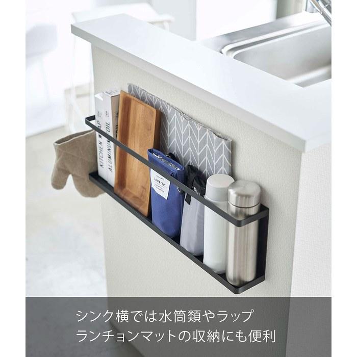 [Yamazaki] Gypsum Board Hook Rack with Wood Screws, Black, Approx. W60xD8.5xH18cm, Tower Multifunctional Rack with Hooks, 5477
