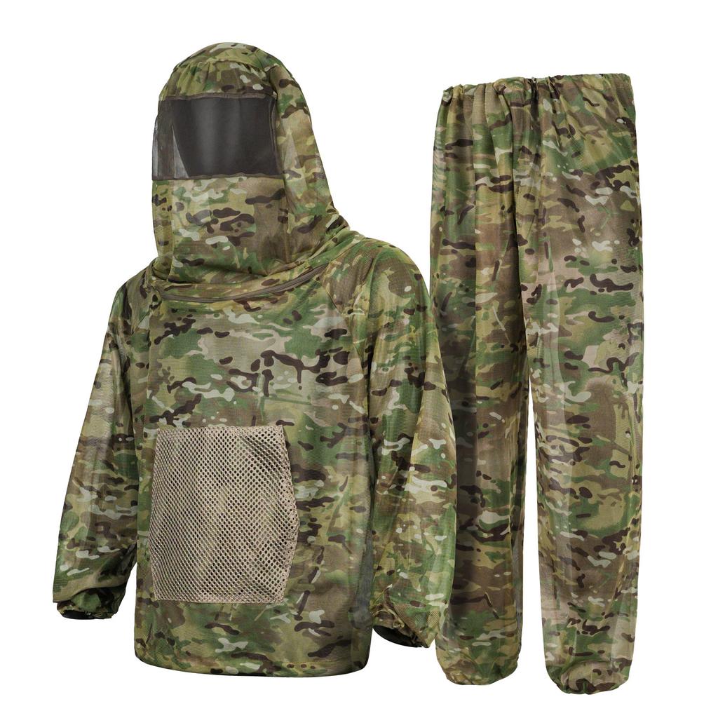 Camouflage Geely Suit Camouflage Adventure Camping Mountaineering Mesh Hooded Mosquito-proof Suit Beekeeping Mosquito-proof Fishing Suit