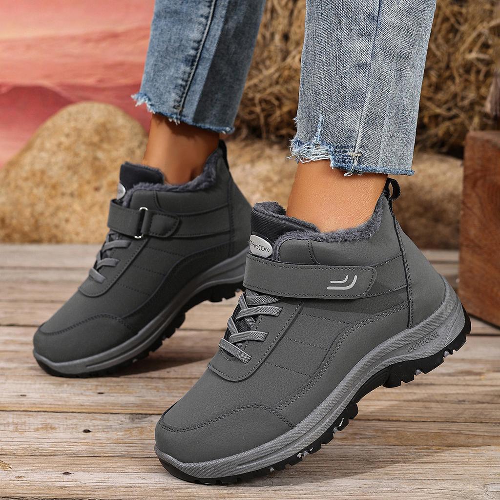 Snow Boots With Fur Lined Warm Ankle Boot for Women Waterproof Anti-Slip Winter Outdoor Shoes Women's Lace-Up Walking Sneakers Trekking Hiking Booties