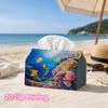1pc, 2d Flat Printing, Tissue Box Coral Reef Fish Pattern Napkin Dispenser, Suitable for Home, Car, and Outdoor Gatheringsr, Tissue Decoration Rack_ZJ