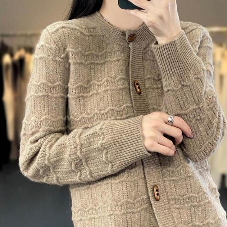 Loose Knit Vintage Cardigan Sweaters Coat Jacket for Women Long Sleeve Autumn Winter