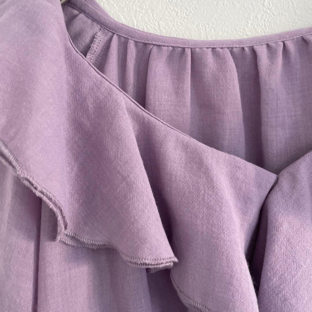 ROPE PICNIC Lavender Ruffled 3/4 Sleeve Blouse Size 38 Sheer