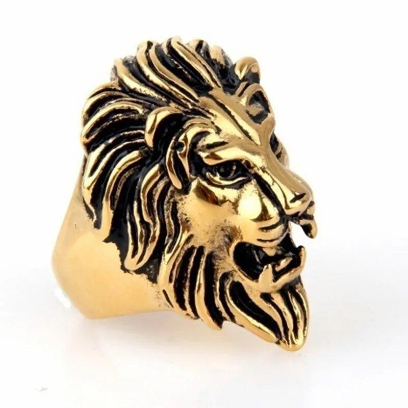FDLK New Retro Style Cross Crown Lion Animal Ring Men's Domineering Gothic Punk Hip Hop Rock Accessories Gift Wholesale