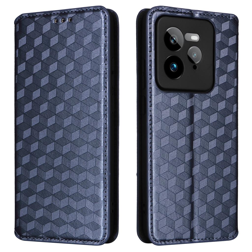 For Realme GT 7 Pro 5G Wallet Case Rhombus Imprinted Leather Phone Cover