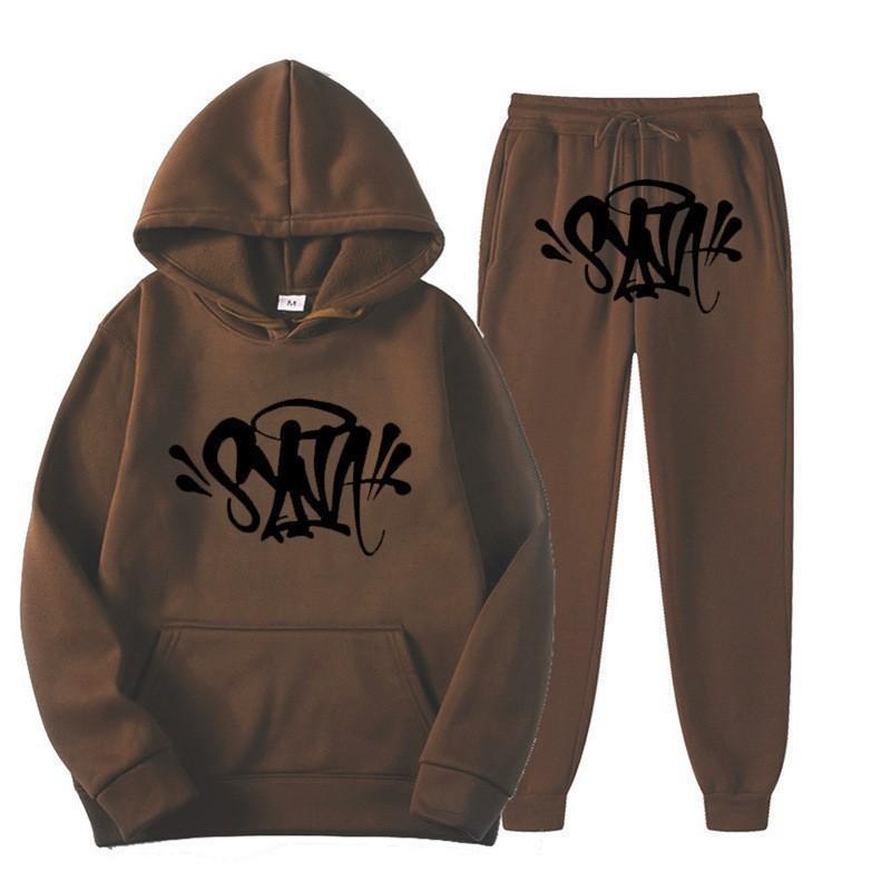 Set Felpa Streetwear Uomo Donna Outfit Casual Felpa con Grafica Stampata Syna Tuta