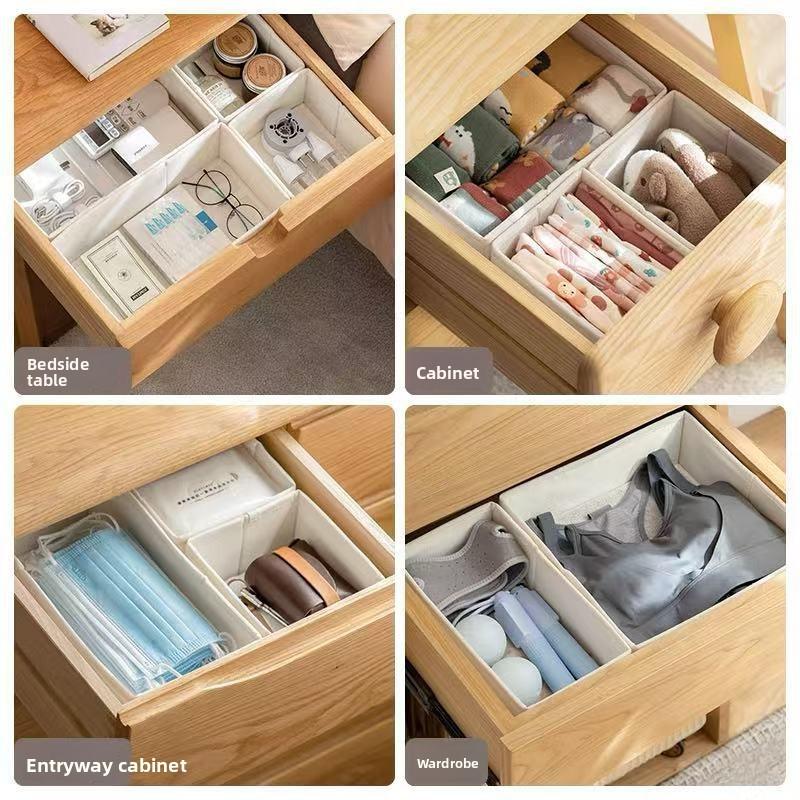 Fabric Underwear Organizer With Divided Compartments For Drawer Storage And Travel