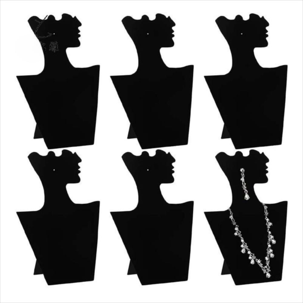 Creative Black Portrait Display Velvet Jewelry Mannequin Pendant Organizer Bust Pendant Window Display Jewelry Display Stand