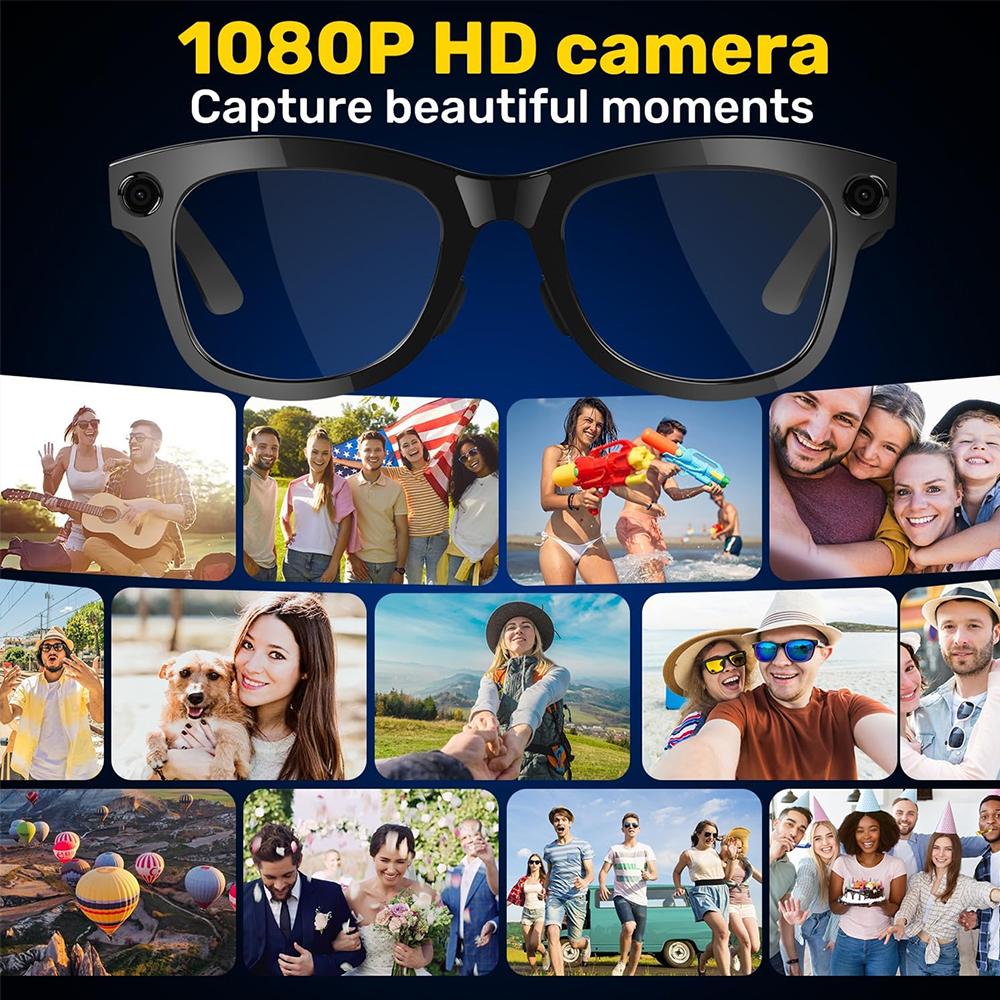 New Smart Glasses with AI Translator 8MP Camera 4K HD Take Videos and Photo Sunglasses BT Call for Men Women Fashion Glasses Wireless Music Playback