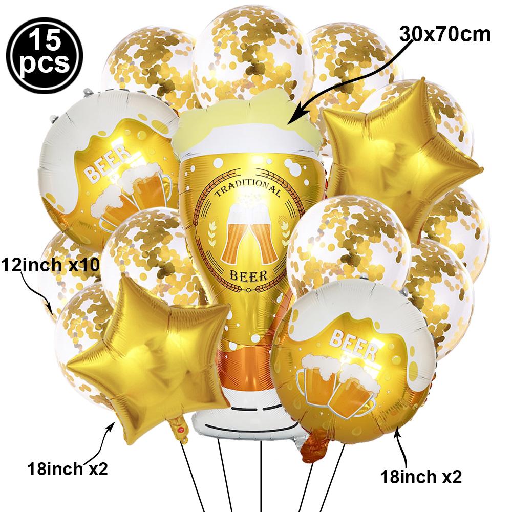 Oktoberfest Party Decorations Beer Banner Balloon 40th Cake Topper Number Balloon for German Beer Birthday Party Supplies Favors