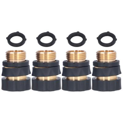 4Set Universal Hose Quick Connectors with Gaskets Brass Adapter Fittings Leakproof for Garden Irrigation