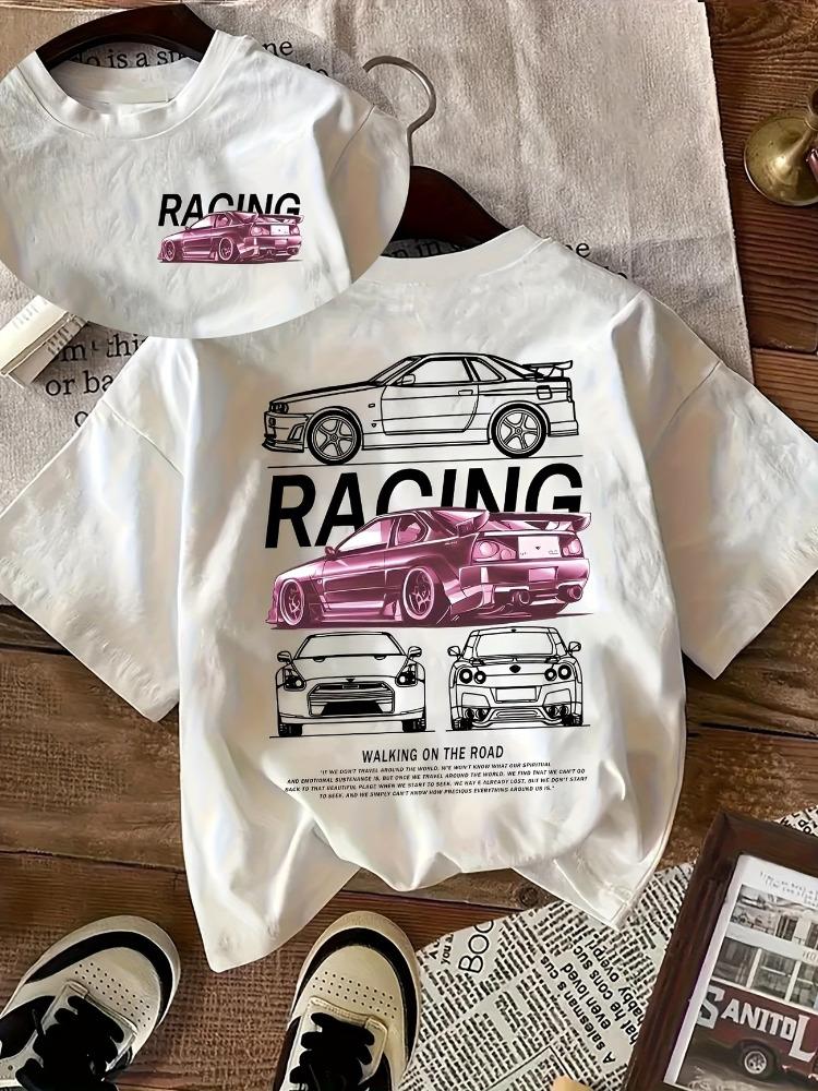 Fashion Car Printed 100 Cotton Unisexs Retro Car Print Tshirt Soft Crew Neck Short Sleeve Top Vintage Clothes Unisex