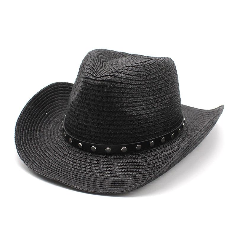 Cowboy Hat Men'S Summer Sun Hat Sun Hat Uv Protection Straw Hat Summer Beach Hat
