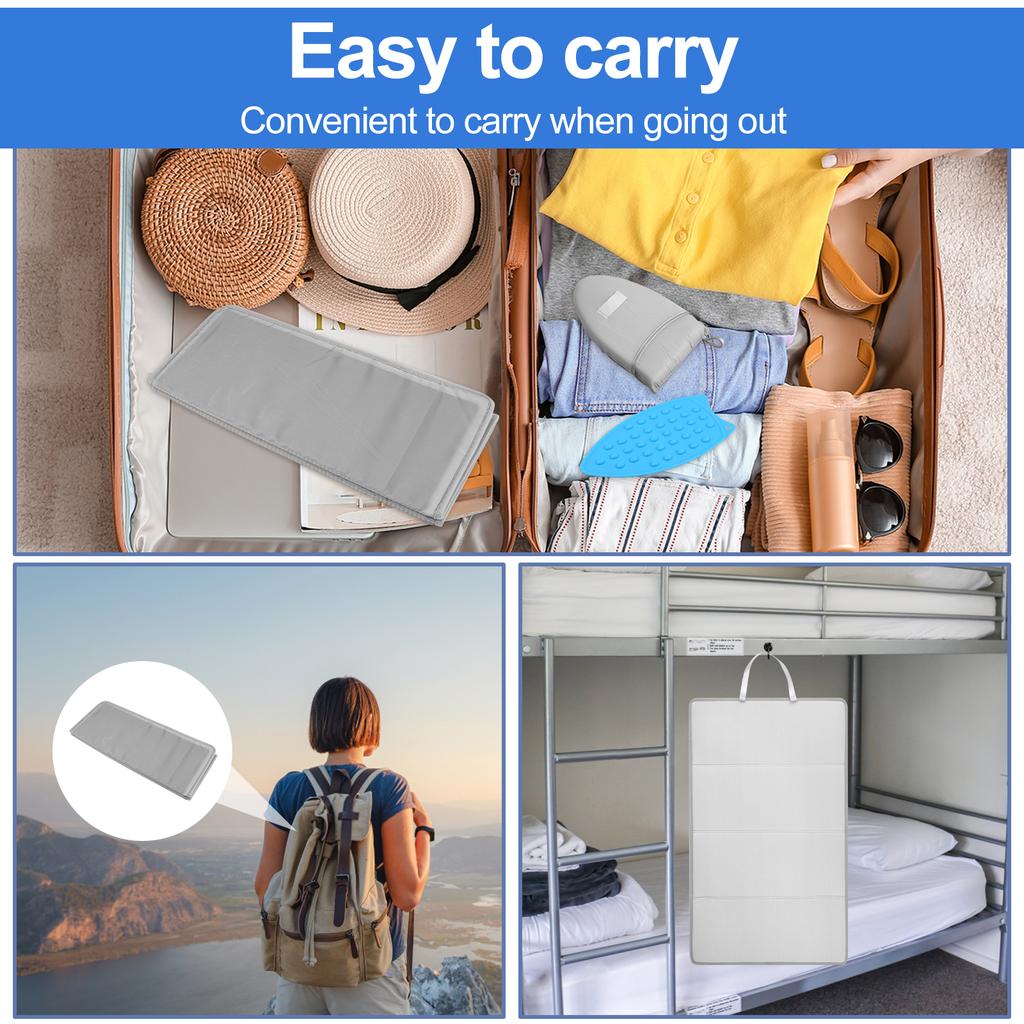 Faltbare Bügelmatte Tragbare Reise-Dampfbügelunterlage mit Zubehör Verdickte Hitzebeständige Hängende Über-der-Tür-Bügeldecke