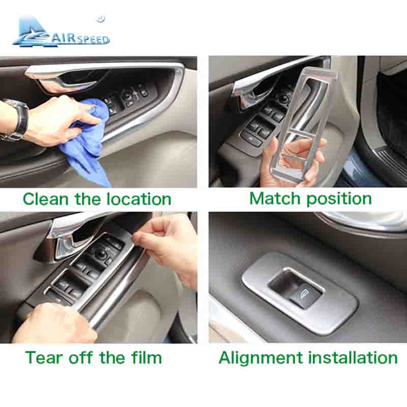 Decorative Stainless Steel Air Vent Trim Sticker for Volvo V40 Console Interior Accessories 2012-2017